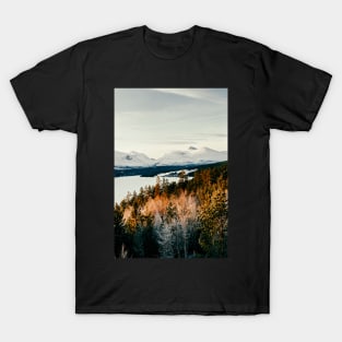 Majestic Peaks of Rondane National Park in Warm Winter Light Shot on Film T-Shirt